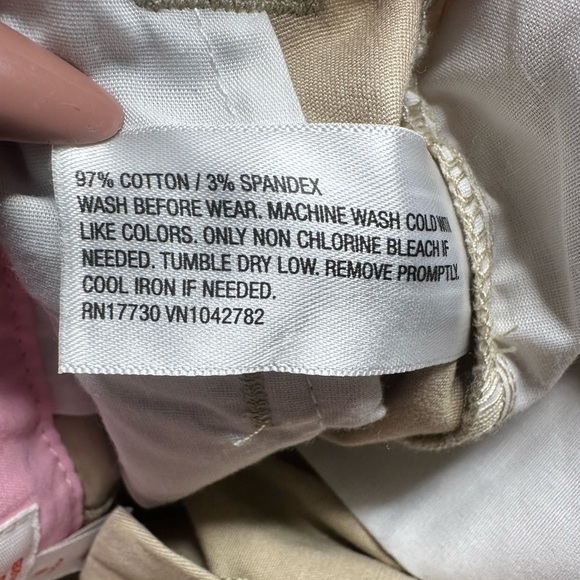 Cat & Jack Girl's Size 18 Chino Flat Front Beige Shorts Adjustable Waist Uniform - Picture 11 of 11